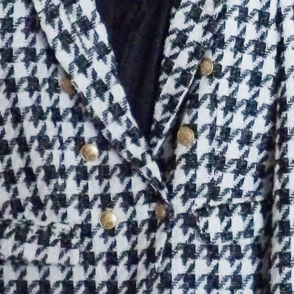 Boston Proper Double Breasted Houndstooth Blazer Jacket Size 14 - Picture 7 of 11
